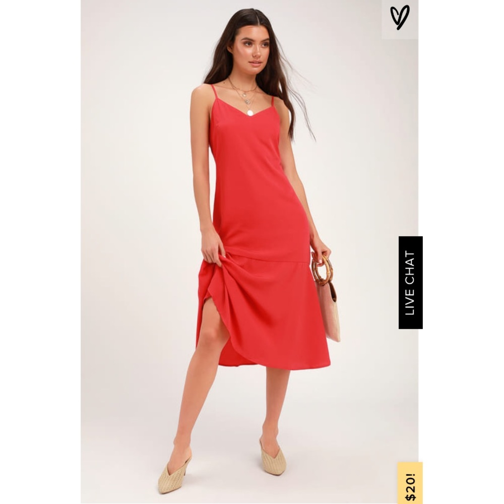 NWT Lulus Red Midi Dress Size Medium